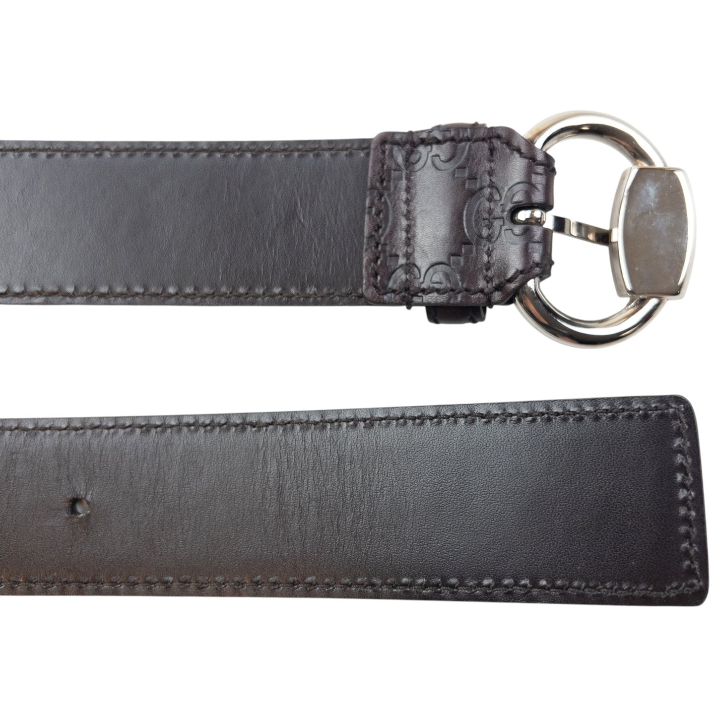 Vintage 2000s Gucci Embossed Monogram Leather Belt Size L