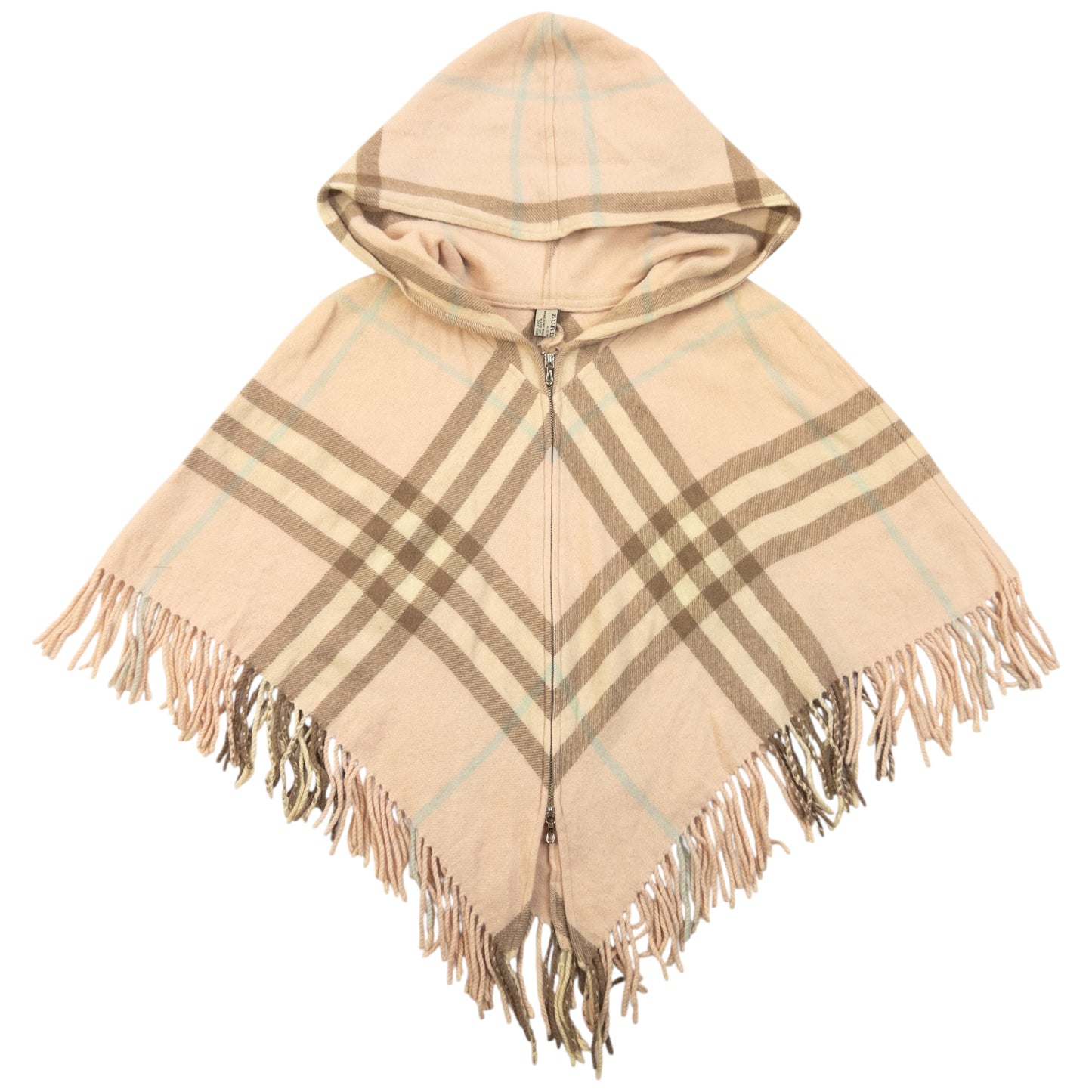 Vintage 2000s Burberry Nova Check Tassel Trim Poncho