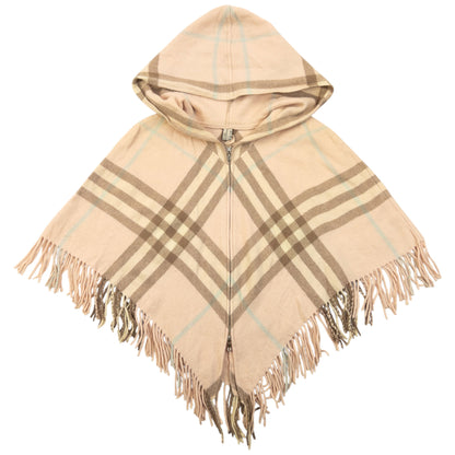 Vintage 2000s Burberry Nova Check Tassel Trim Poncho