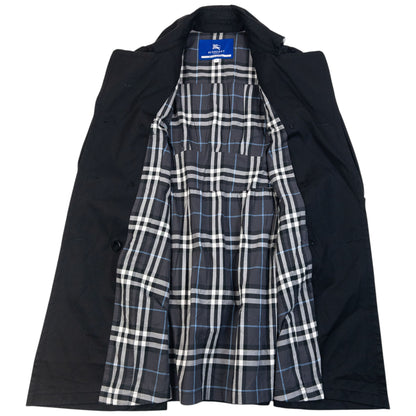 Vintage 2000s Burberry Blue Label Nova Check Lined Trench Jacket in black, photo 2