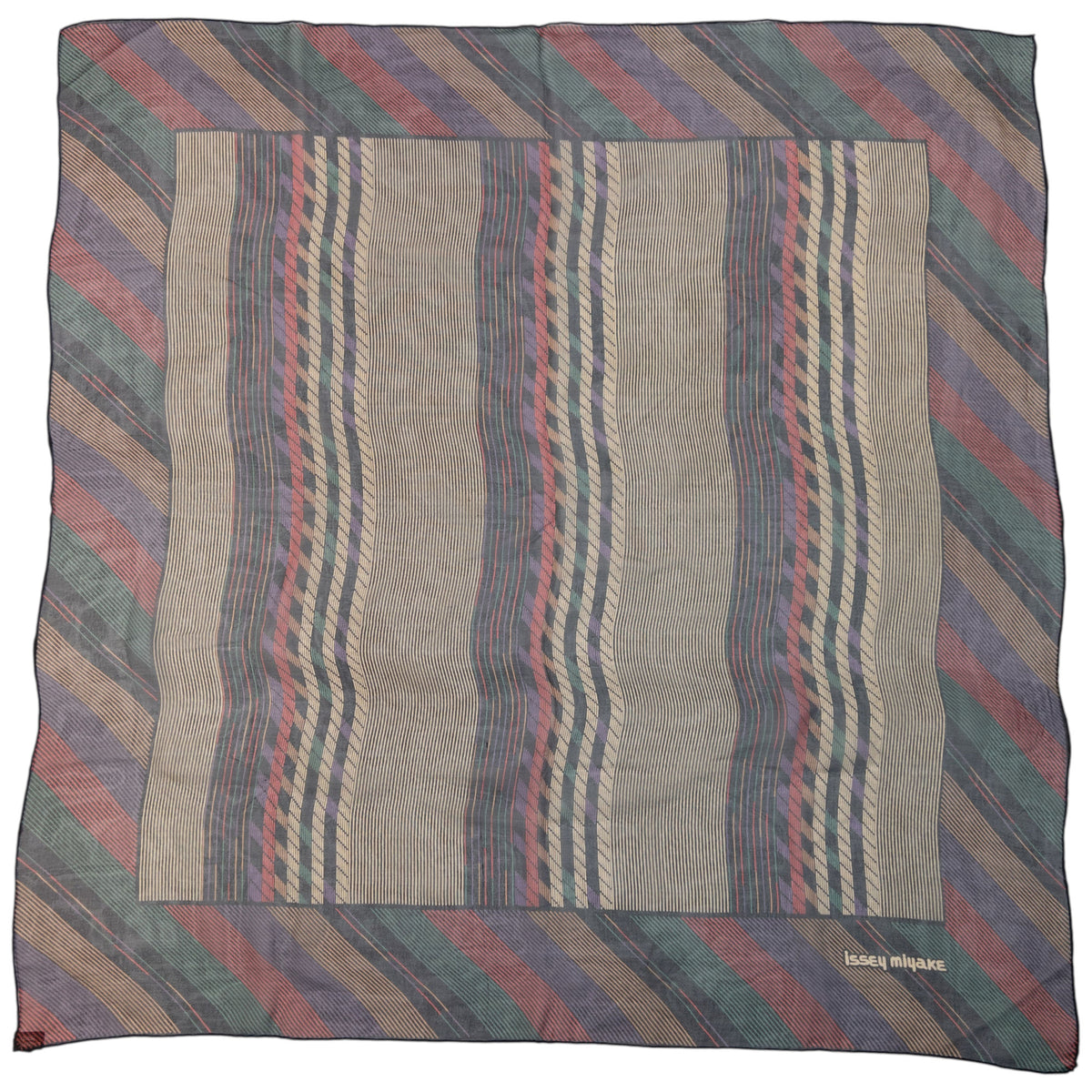Vintage 90s Issey Miyake Sheer Pattern Silk Scarf