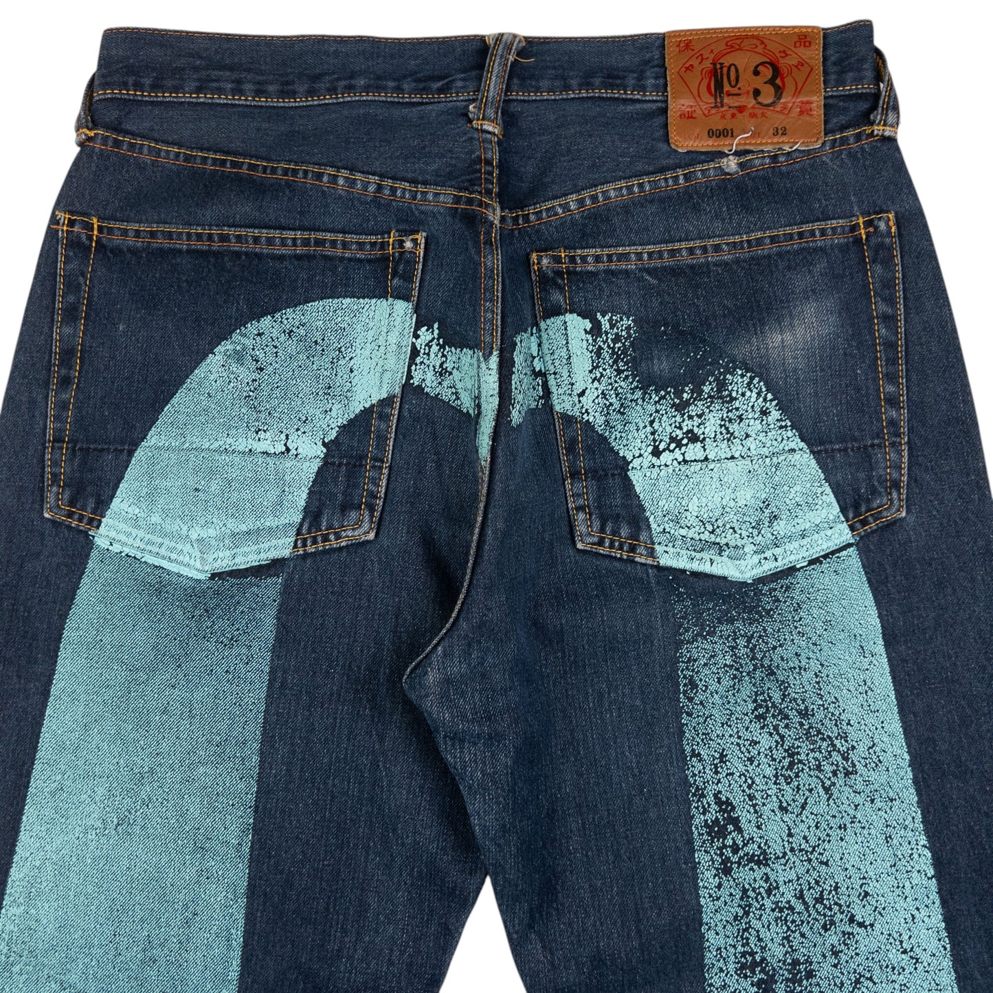 Vintage Evisu Painted Daicock Japanese Denim Jeans Size W32
