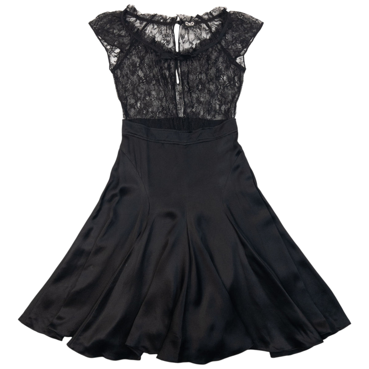Vintage 2000s Dolce & Gabbana Lace Top Silk Dress Womens Size S