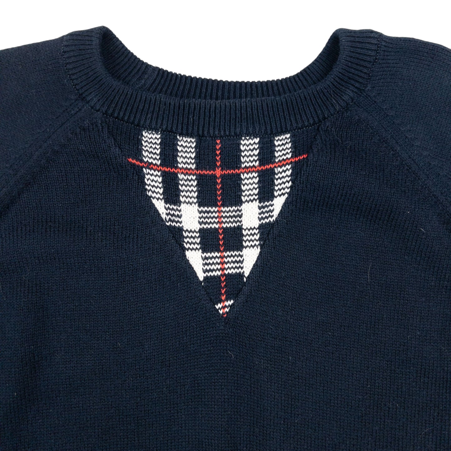 Vintage Burberry Nova Check Detail Knit Jumper Size M