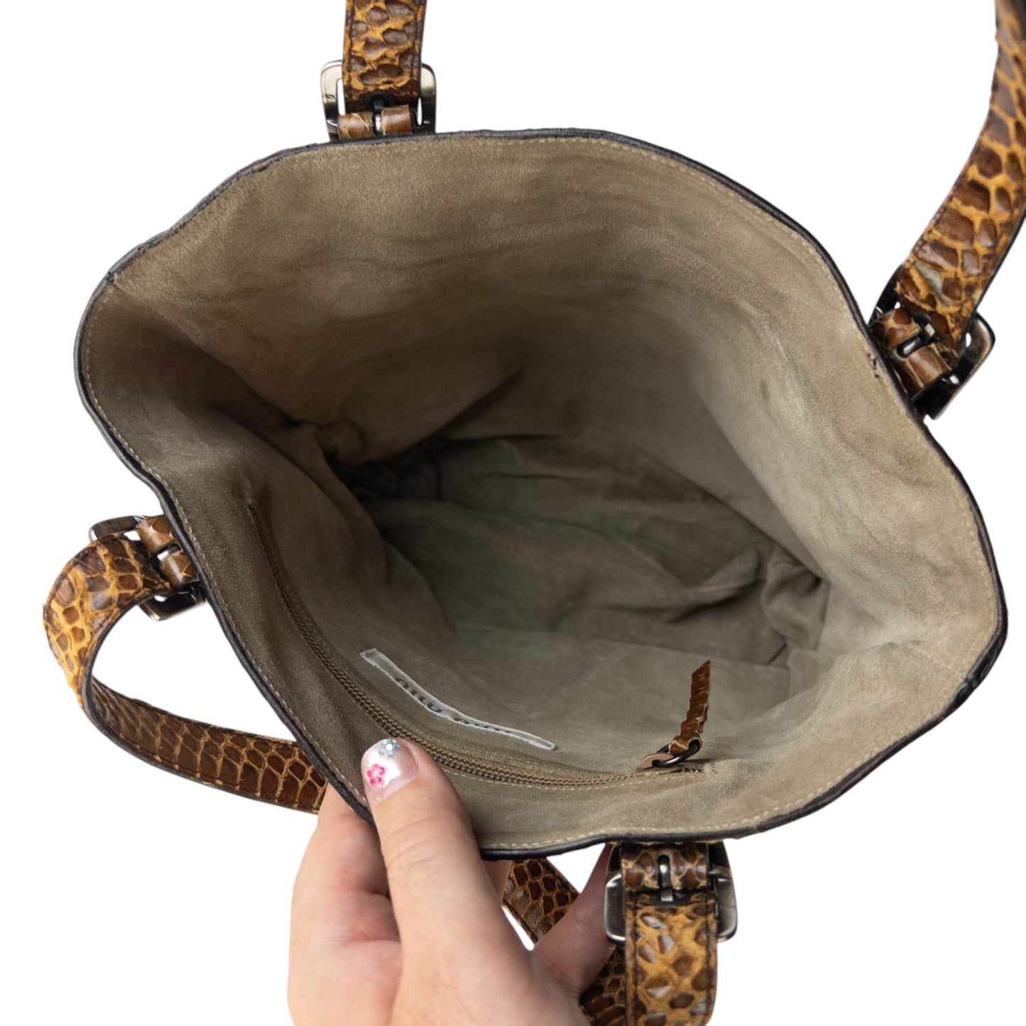 Vintage 2000s Miu Miu Patchwork Snakeskin Handbag