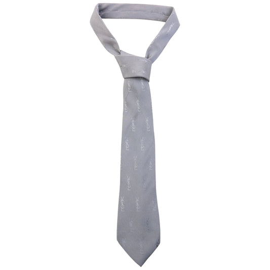 Vintage 90s YSL Yves Saint Laurent Monogram Silk Tie