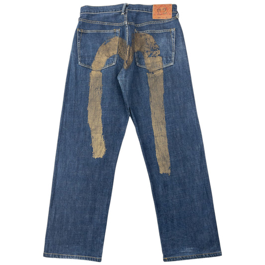 Vintage 2000s Evisu Painted Daicock Japanese Denim Jeans Size W31