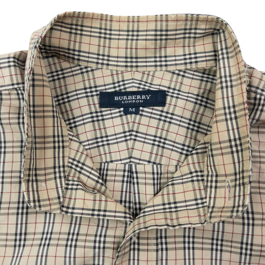 Vintage Burberry Nova Check Long Sleeve Button Up Shirt Size S