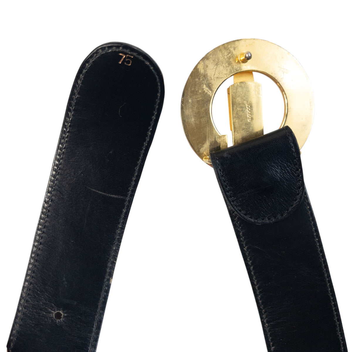 Vintage 90s Gucci Leather Belt in black, photo 6