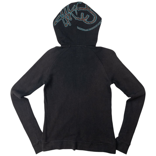 Vintage Stussy Embroidered Zip Up Hoodie Womens Size S