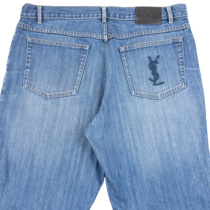 Vintage 2000s YSL Yves Saint Laurent Embroidered Denim Jeans Size W36