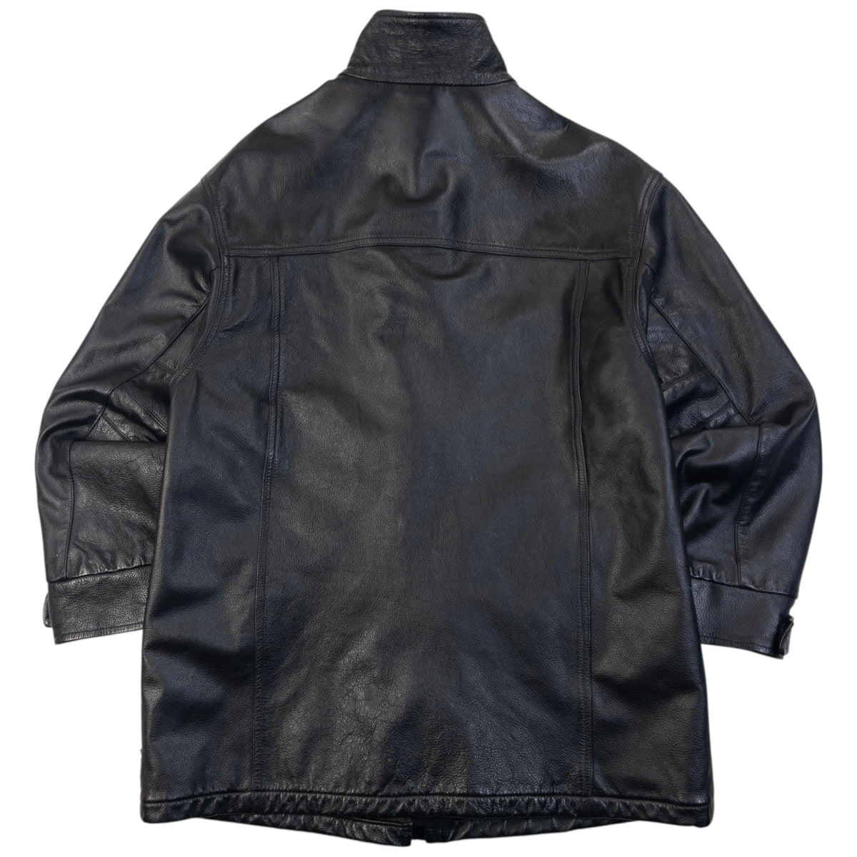 Vintage 90s Armani Jeans Zip Up Leather Jacket Size M