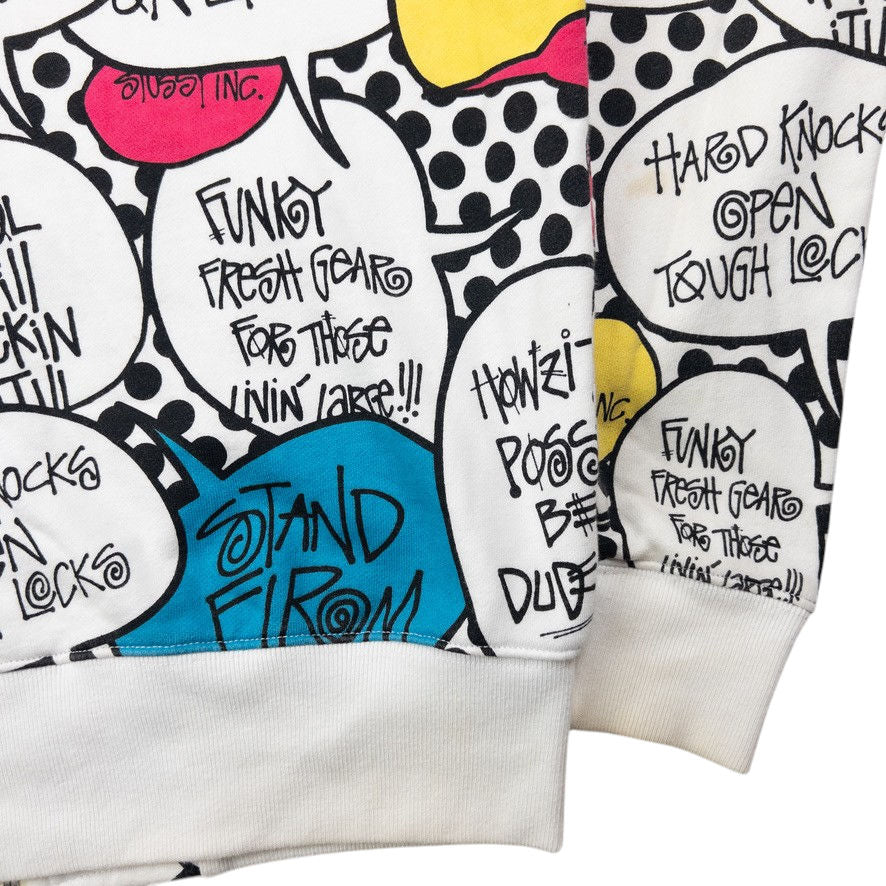 Vintage Stussy Speech Bubble Zip Up Hoodie Size M