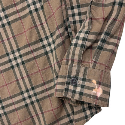 Vintage Burberry Nova Check Long Sleeve Button Up Shirt Size M
