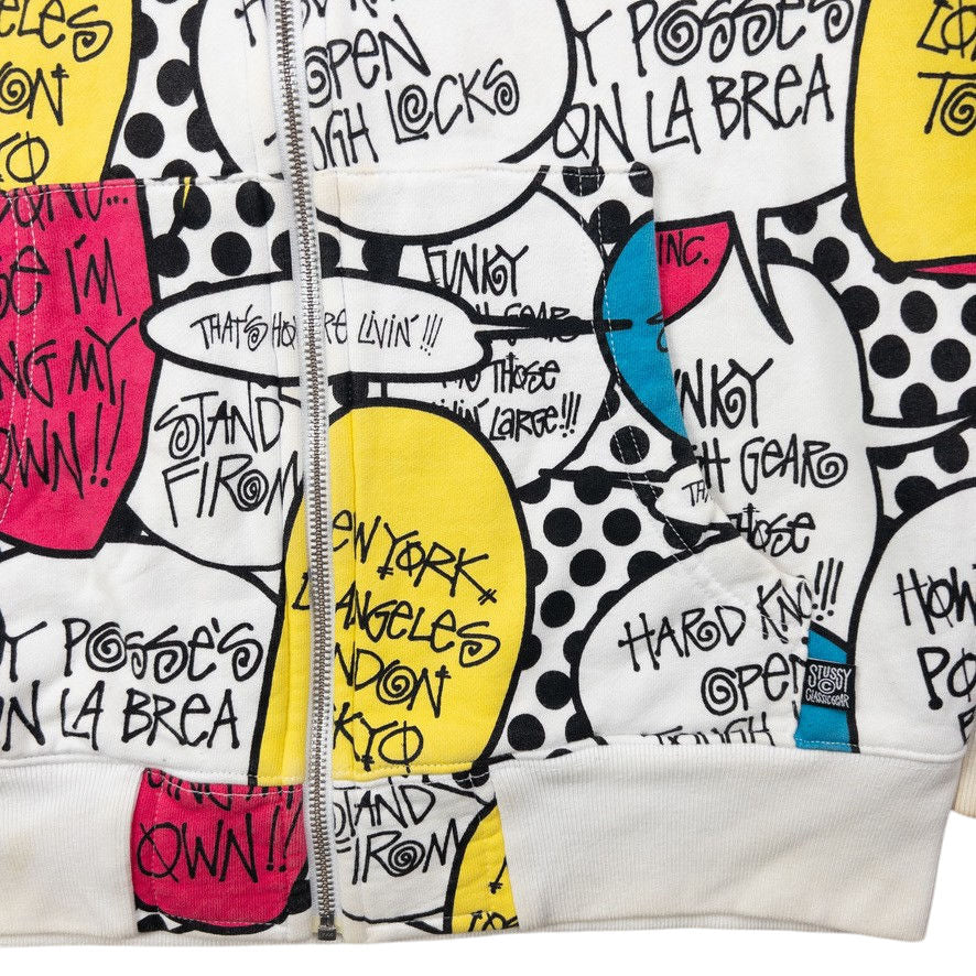 Vintage Stussy Speech Bubble Zip Up Hoodie Size M