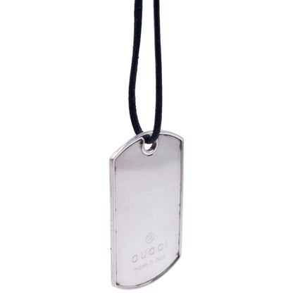 Vintage Gucci Embossed Dog Tag Necklace