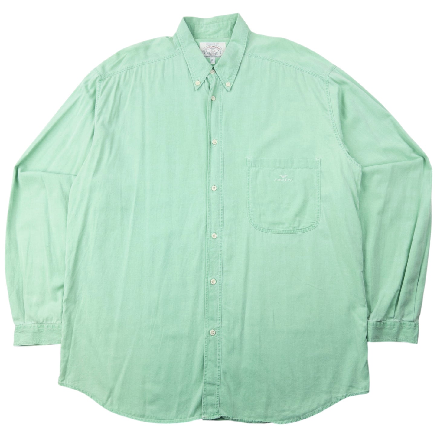 Vintage 90s Armani Jeans Long Sleeve Button Up Shirt Size XL