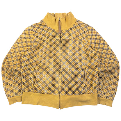 Vintage 2000s Burberry Blue Label Nova Check Zip Up Sweatshirt in yellow (cotton blend)