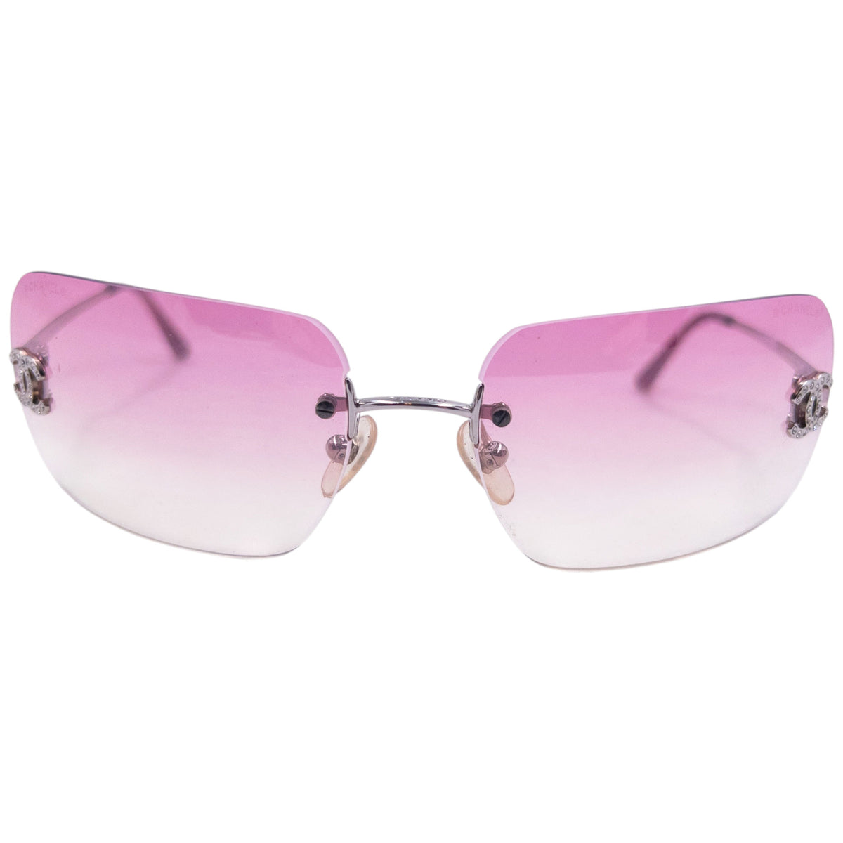 Vintage 2000s Chanel Rimless Diamanté Sunglasses