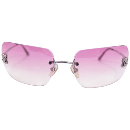 Vintage 2000s Chanel Rimless Diamanté Sunglasses