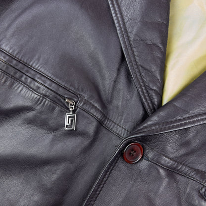 Vintage 2000s Versace Classic V2 Leather Jacket Size XXL