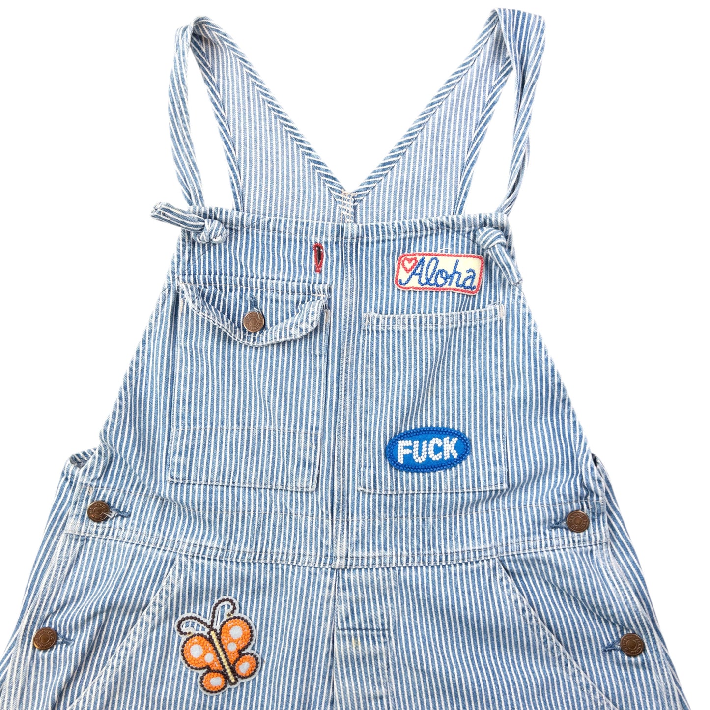 Vintage 90s Hysteric Glamour Embroidered Denim Dungarees Size S