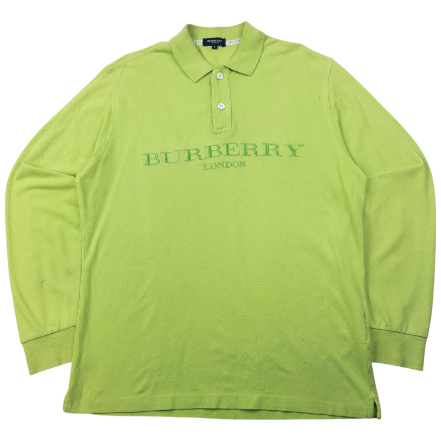 Vintage 2000s Burberry Embroidered Long Sleeve Polo Shirt Size M