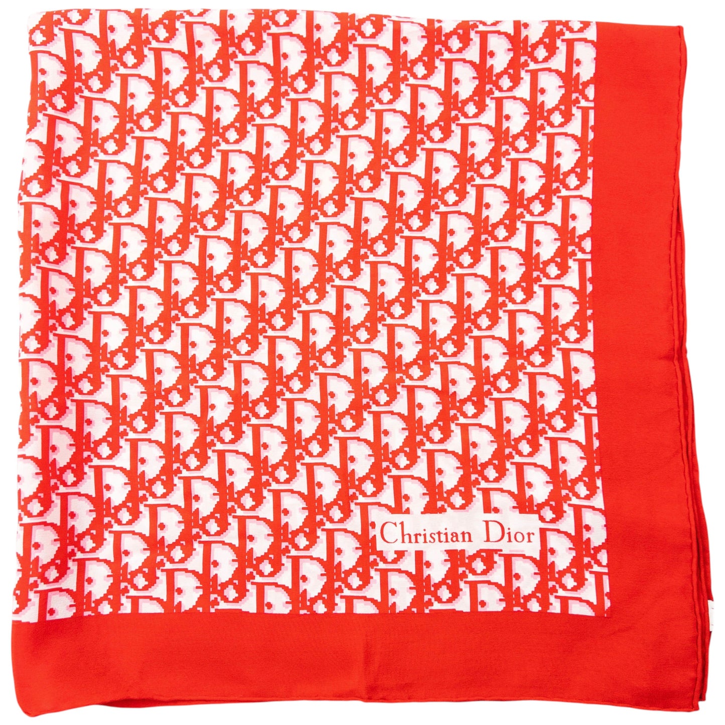 Vintage 90s Dior Monogram Pixel Silk Scarf