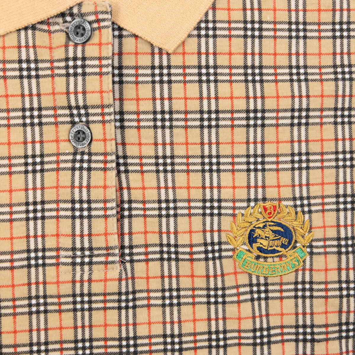 Vintage 90s Burberry Nova Check Polo Shirt in beige (cotton), photo 5