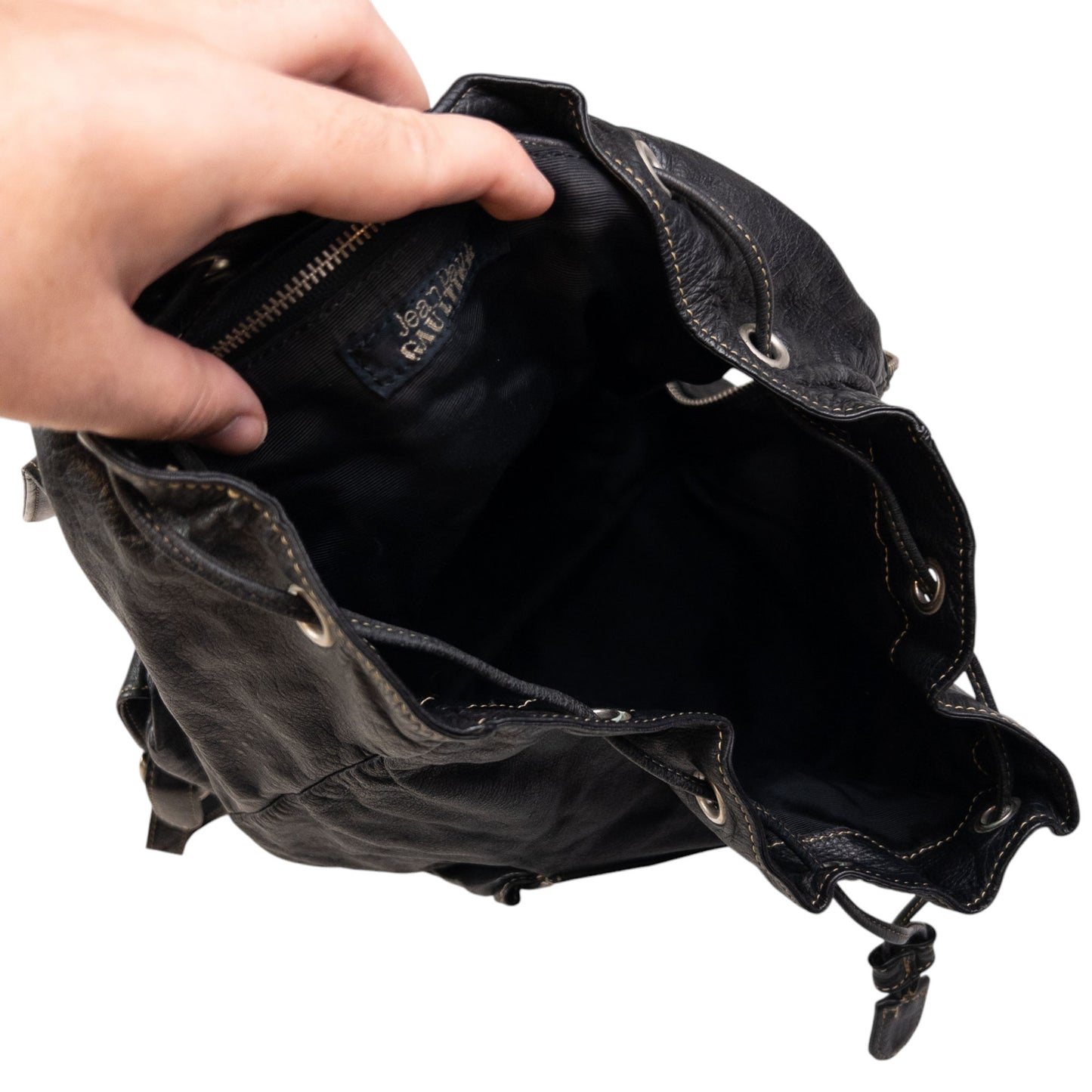 Vintage Jean Paul Gaultier Leather Bucket Backpack