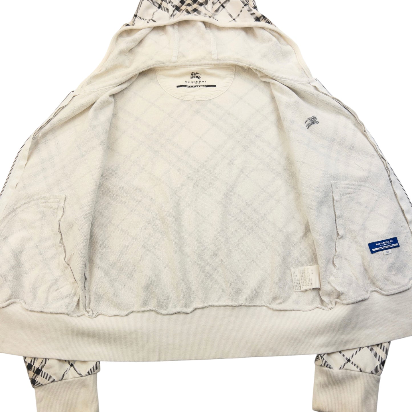 Vintage 2000s Burberry Blue Label Nova Check Zip Up Hoodie Womens Size S