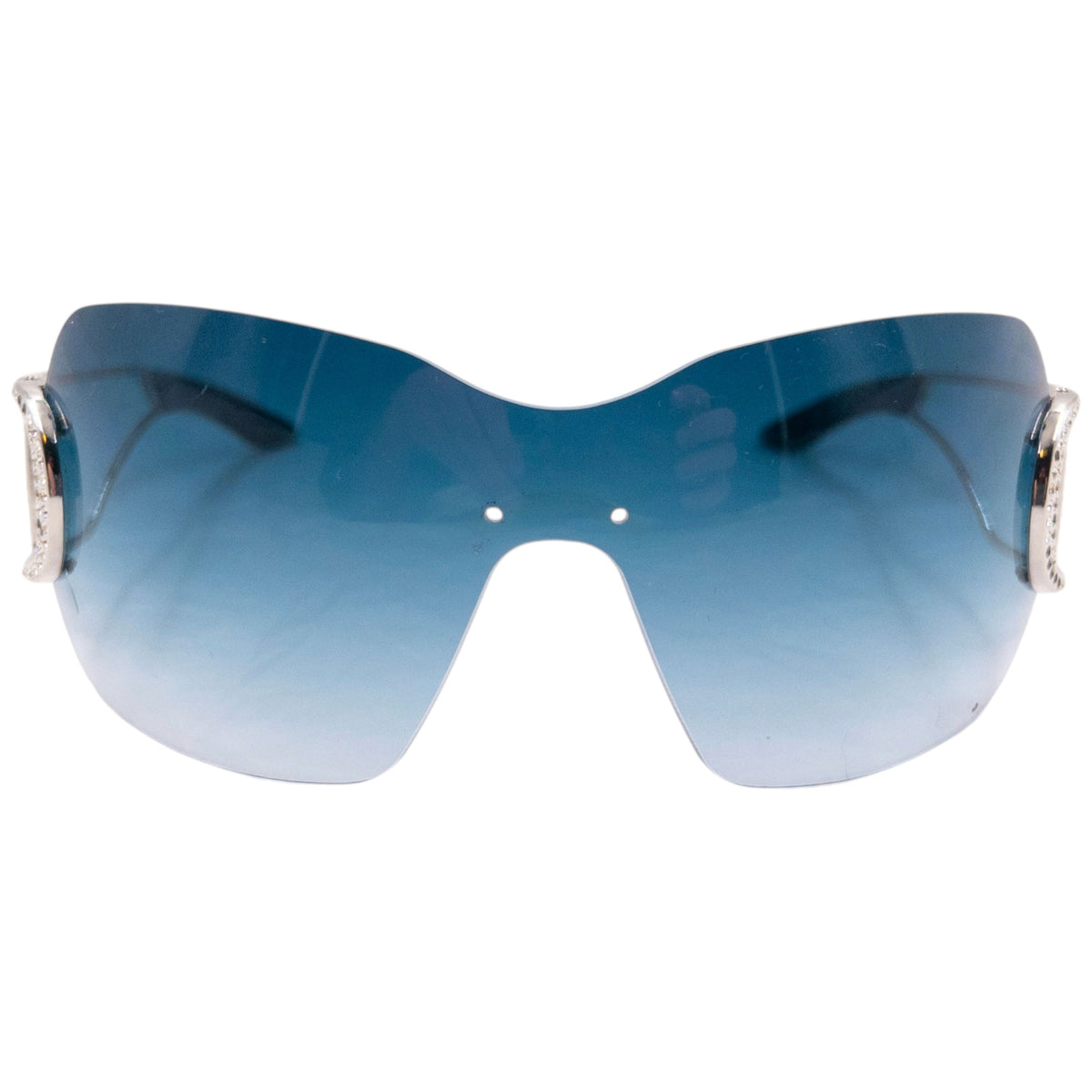 Vintage 2000s Dior Swarovski DIORLY 1 randloze zonnebril
