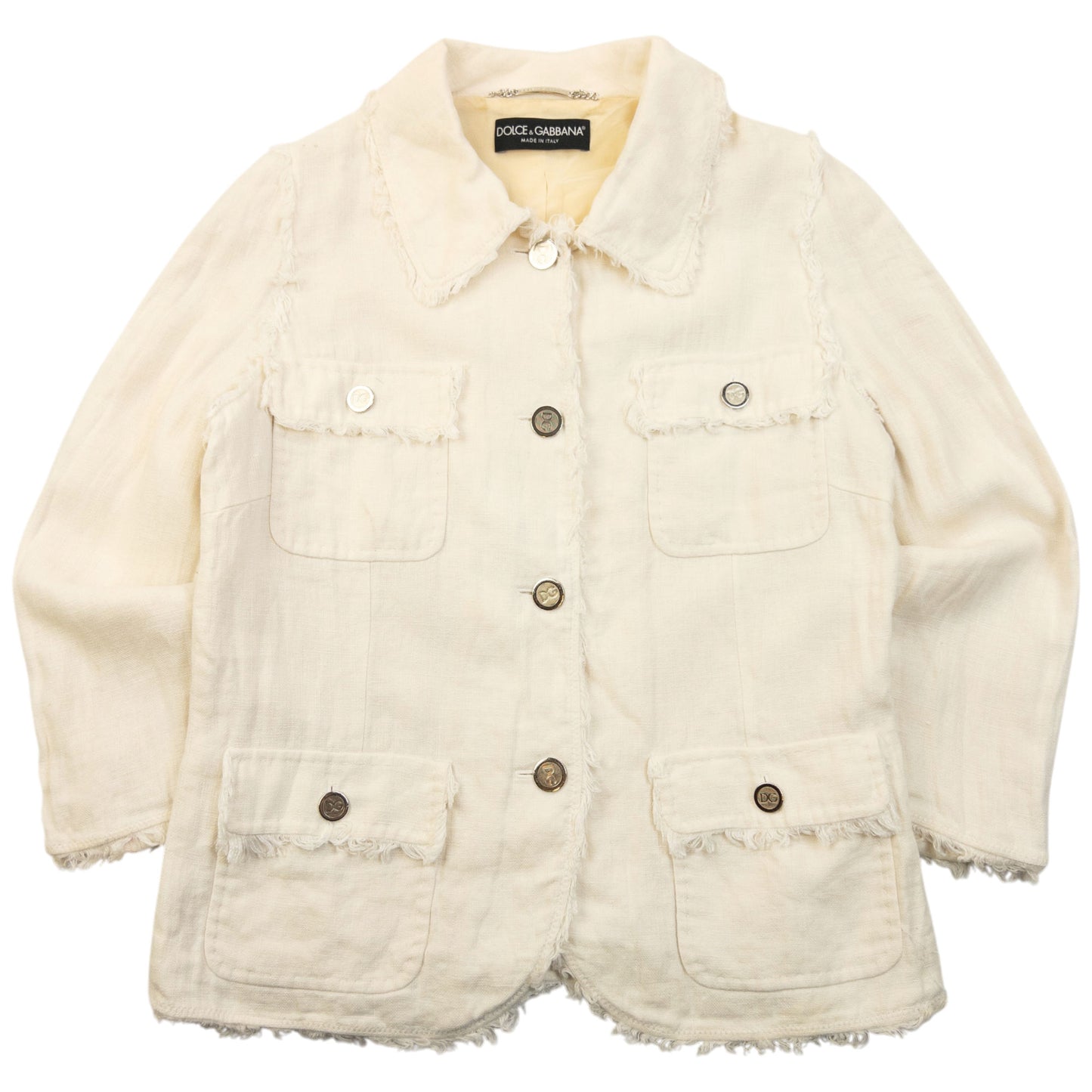 Vintage 2000s Dolce & Gabbana Button Up Linen Jacket Womens Size S