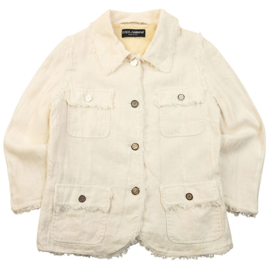 Vintage 2000s Dolce & Gabbana Button Up Linen Jacket Womens Size S