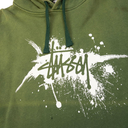 Vintage Stussy Paint Splat Graphic Hoodie Size M