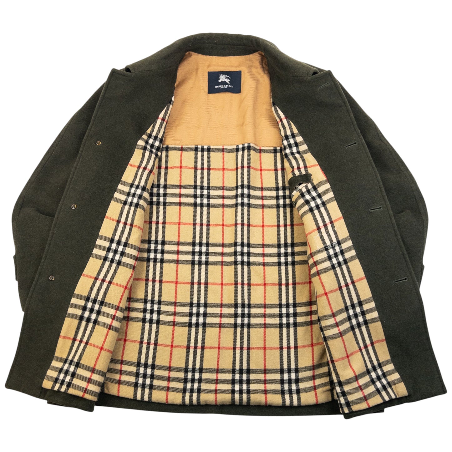 Vintage 2000s Burberry Nova Check Lined Wool Jacket Size XL