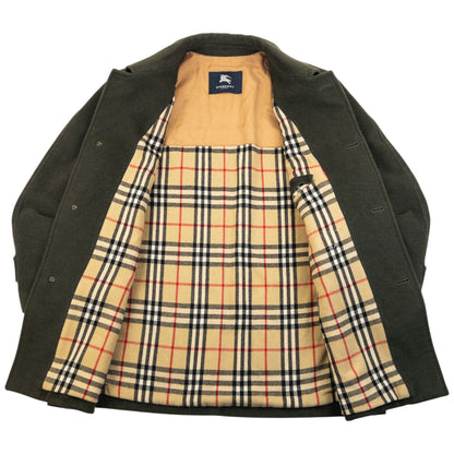 Vintage 2000s Burberry Nova Check Lined Wool Jacket Size XL