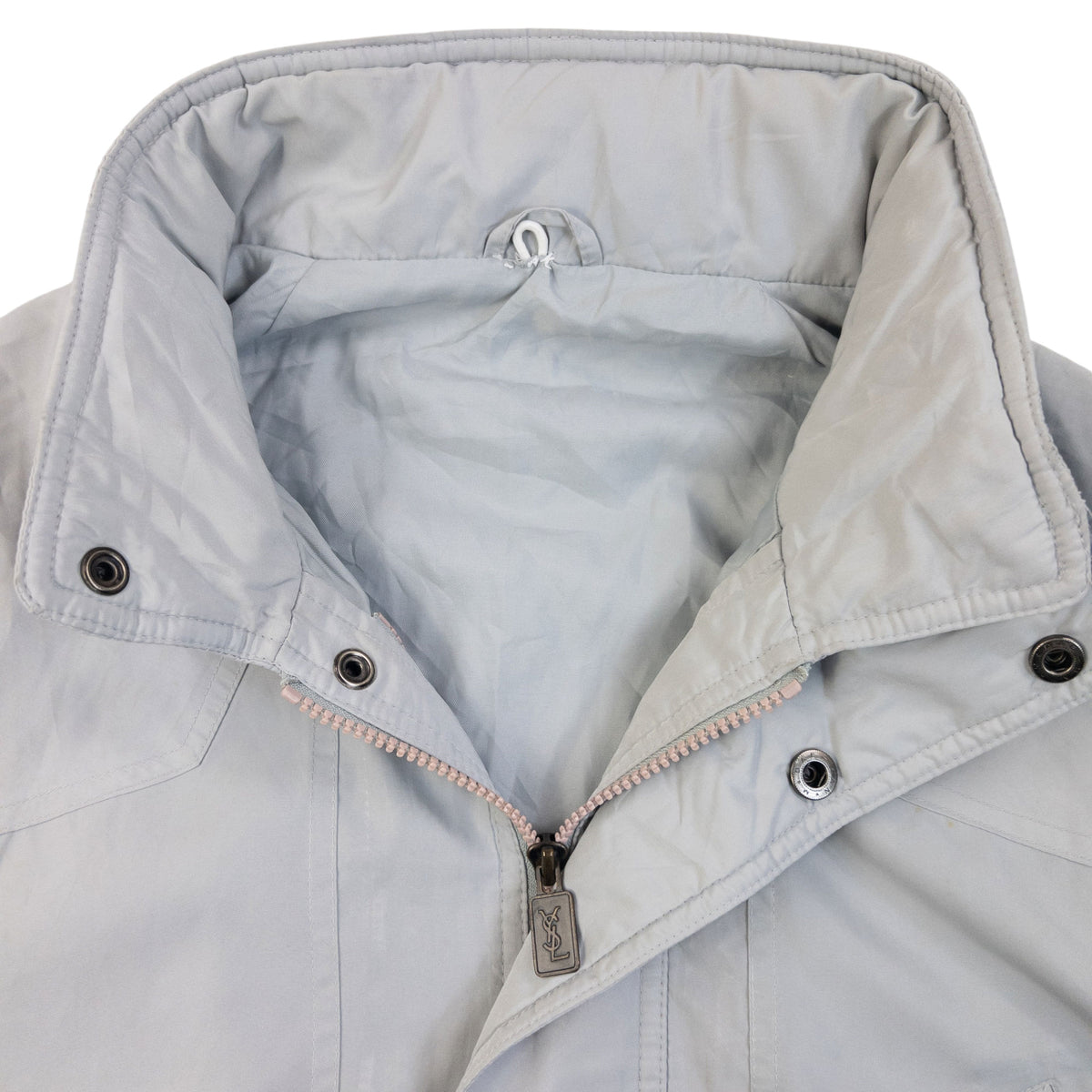 Vintage 90s YSL Yves Saint Laurent Zip Up Jacket in grey (polyester), photo 3