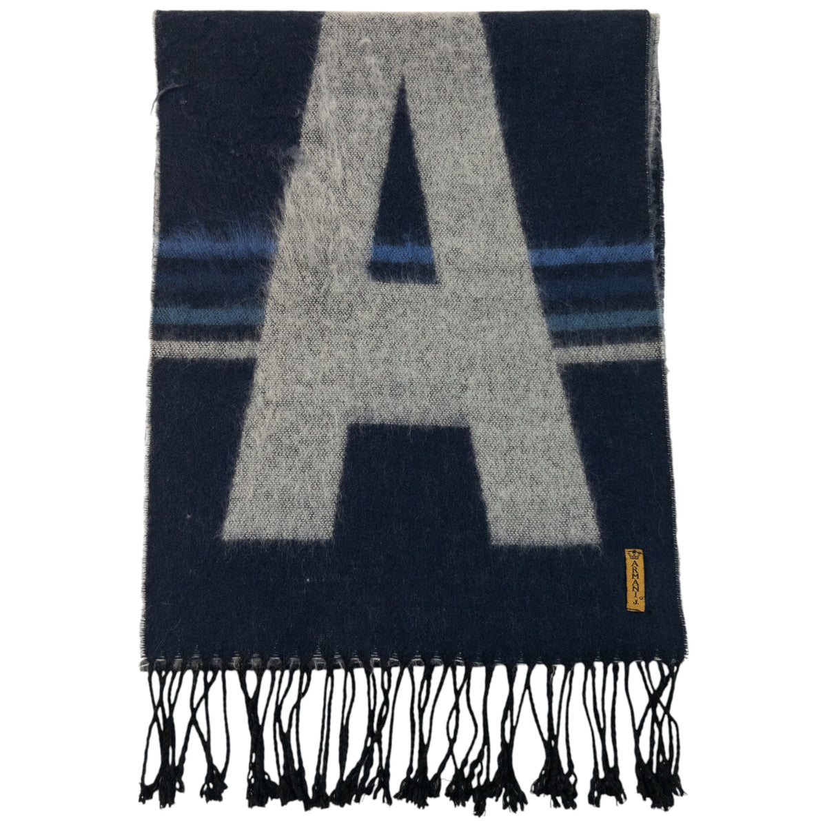 Vintage 2000s Armani Jeans Wool Tassel Scarf
