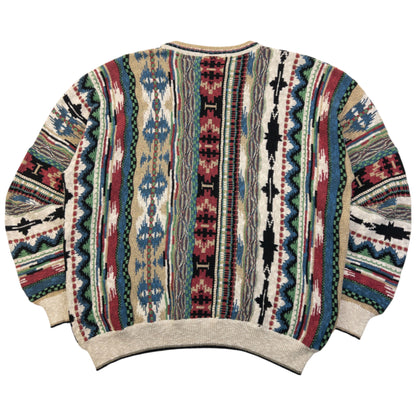 Vintage Pattern Knit Jumper Size XL