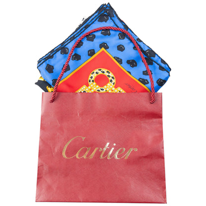 Vintage 90s Cartier Panther Print Silk Scarf