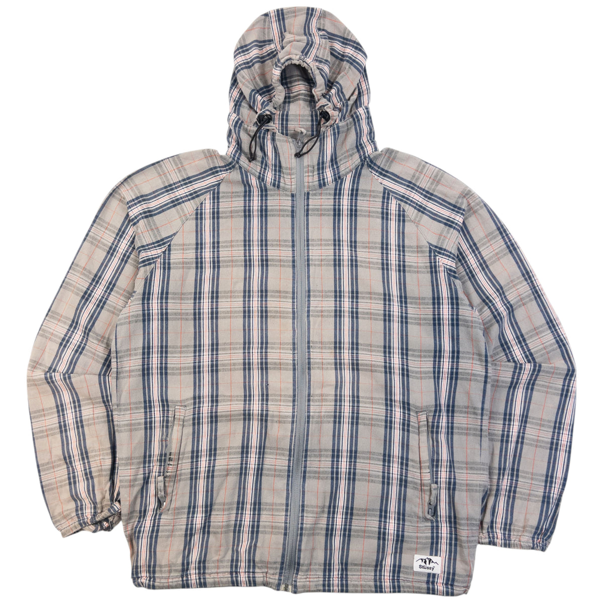Vintage 2000s Stussy Checkered Zip Up Jacket Size L