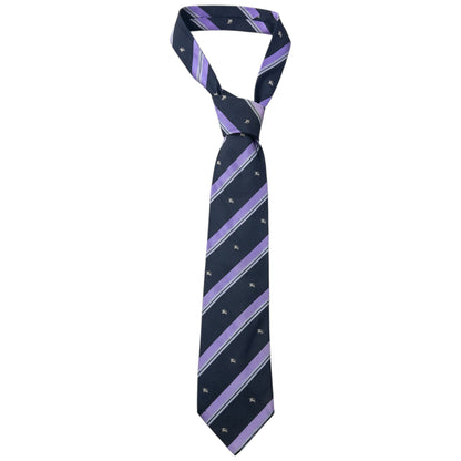 Vintage 2000s Burberry Striped Monogram Silk Tie