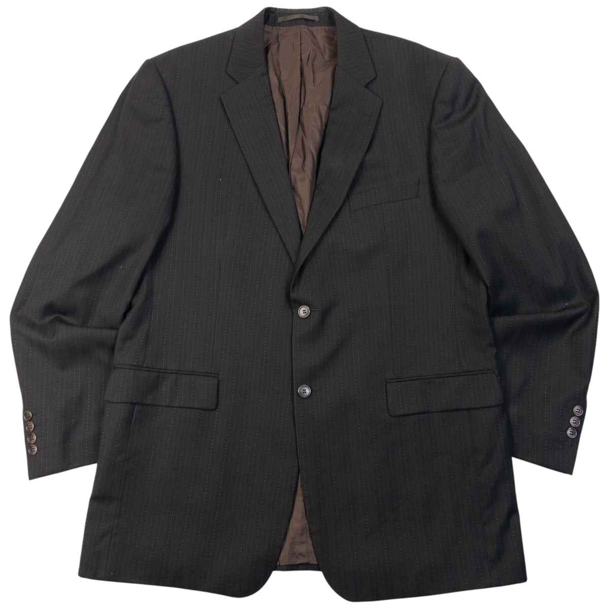 Vintage 90s YSL Yves Saint Laurent Pinstripe Jacket & Trousers Suit Set Size XL