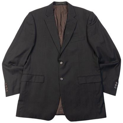 Vintage 90s YSL Yves Saint Laurent Pinstripe Jacket & Trousers Suit Set Size XL