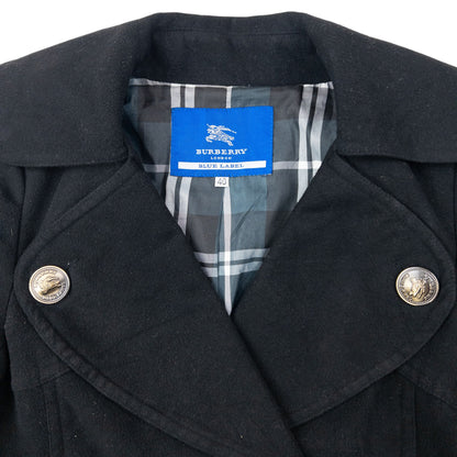 Vintage 2000s Burberry Blue Label Nova Check Lined Peacoat Jacket Womens Size M
