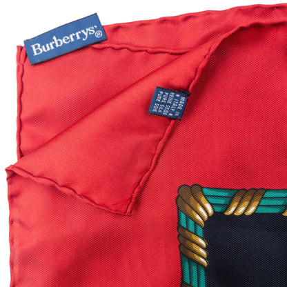 Vintage 80s Burberry Print Silk Scarf