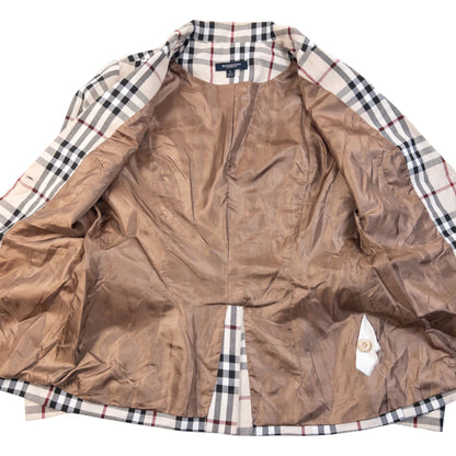 Vintage 2000s Burberry Nova Check Blazer Jacket Womens Size S