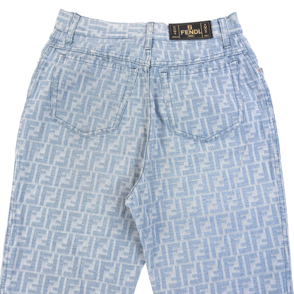 Vintage 2000s Fendi Monogram Denim Jeans Womens Size W27