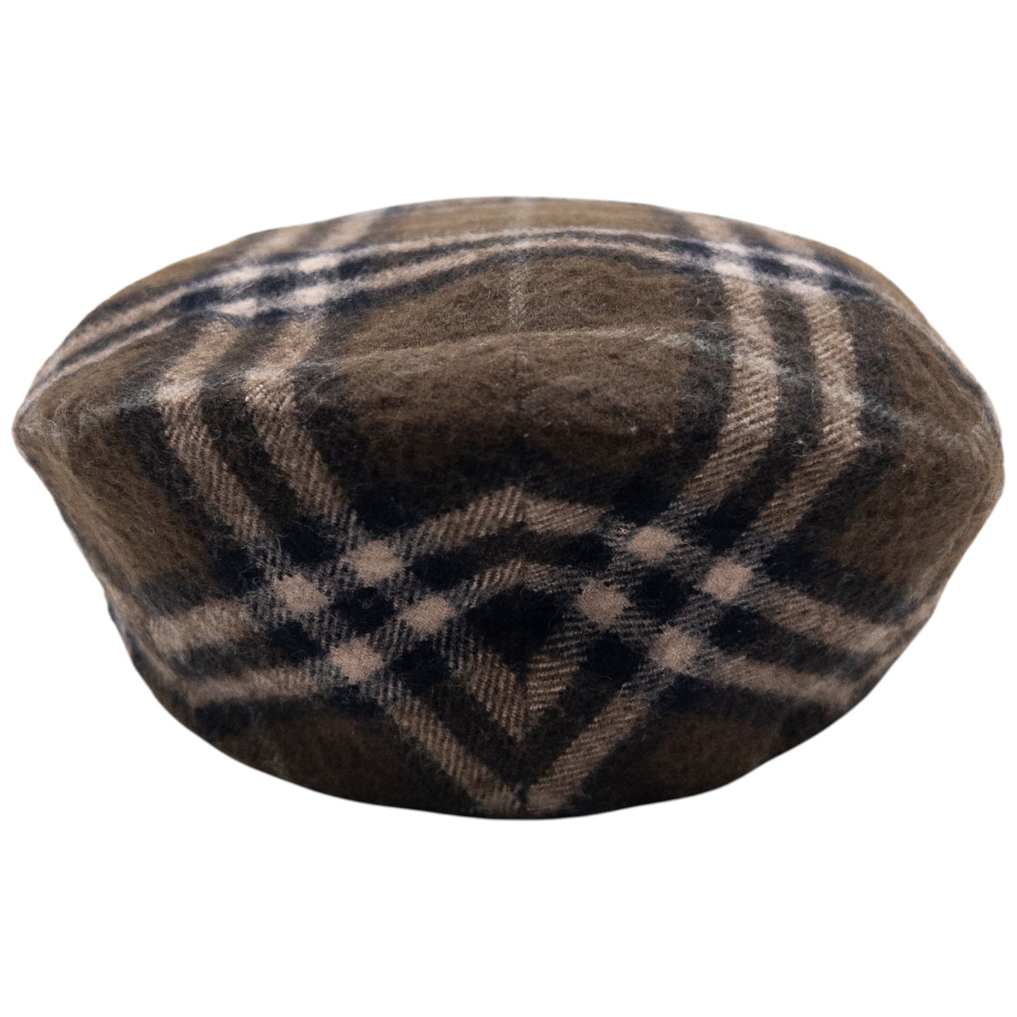 Vintage 90s Burberry Nova Check Wool Flat-Cap Hat